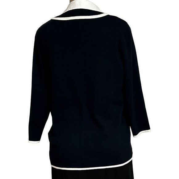 TanJay Jacket Women's Medium Shacket Black & White Classy Sophisticated Work - Picture 8 of 11
